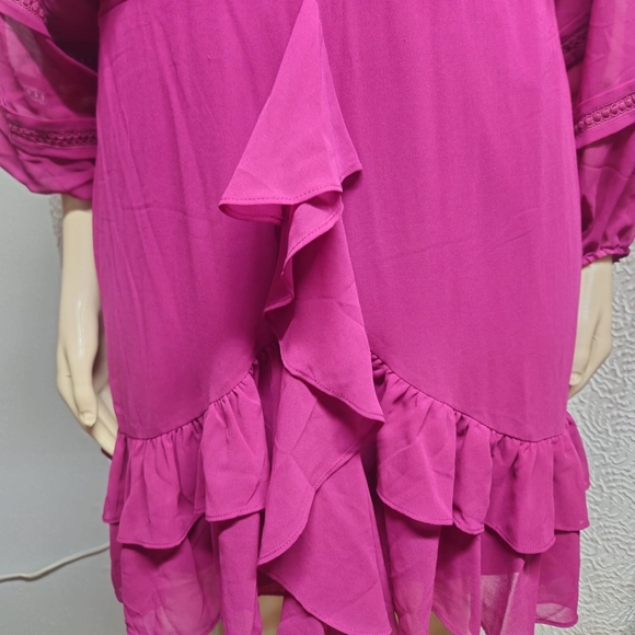 City Chic Pink Embellished Wrap Midi Dress - Picture 8 of 9